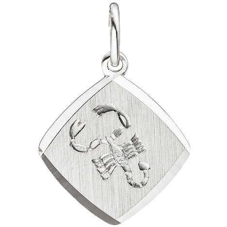 SIGO Anhänger Sternzeichen Skorpion 925 Sterling Silber matt Sternzeichenanhänger
