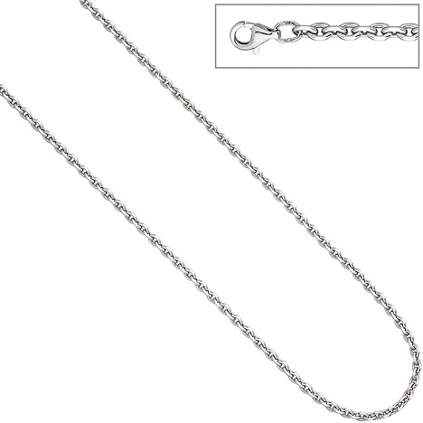 SIGO Ankerkette 925 Silber diamantiert 3,4 mm 45 cm Kette Halskette Silberkette
