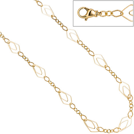 SIGO Halskette Kette 925 Sterling Silber gold vergoldet 80 cm Karabiner