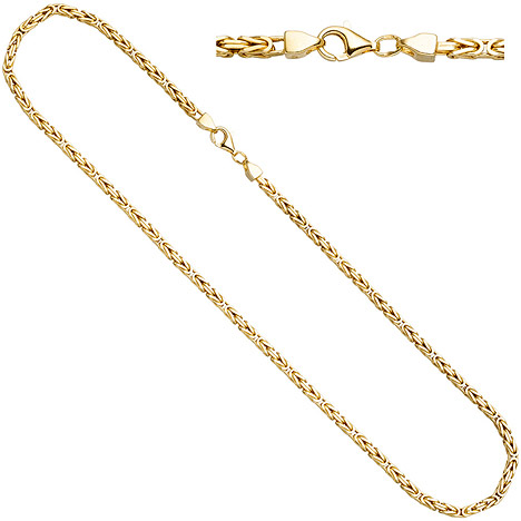 SIGO Königskette 925 Sterling Silber gold vergoldet 3,2 mm 60 cm Kette Halskette