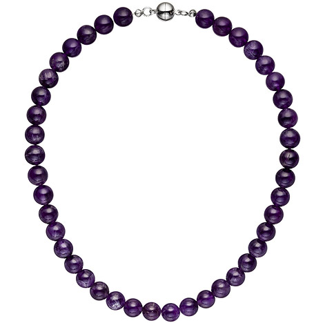 SIGO Halskette Kette Amethyst lila violett 44 cm Amethystkette Steinkette