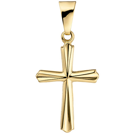 SIGO Anhänger Kreuz 375 Gold Gelbgold Kreuzanhänger Goldkreuz