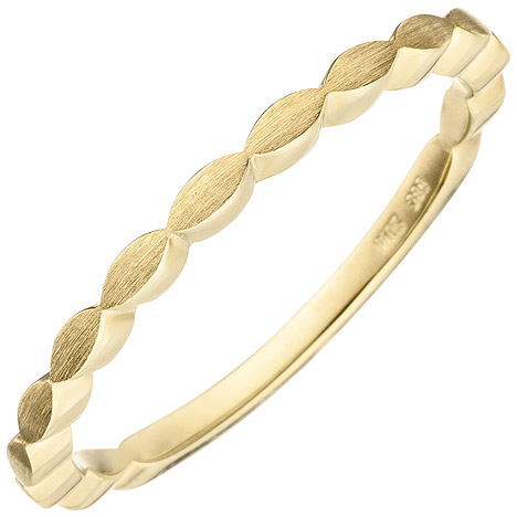 SIGO Damen Ring zart 585 Gold Gelbgold matt Goldring