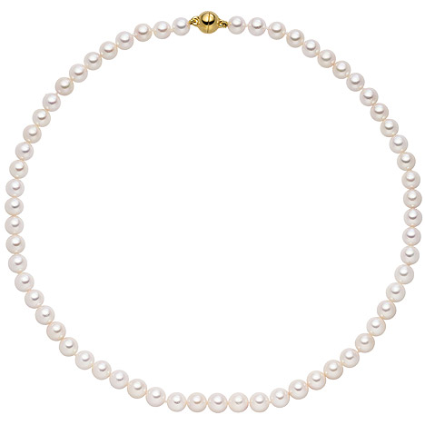 SIGO Kette mit Akoya Perlen und 925 Silber vergoldet 43 cm Perlenkette