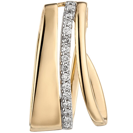 SIGO Anhänger 585 Gold Gelbgold 15 Diamanten Brillanten Diamantanhänger