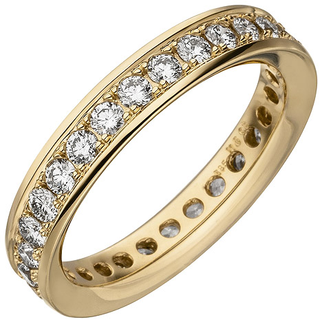 SIGO Damen Memory-Ring 585 Gold Gelbgold mit Diamanten Brillanten 1,12 ct.