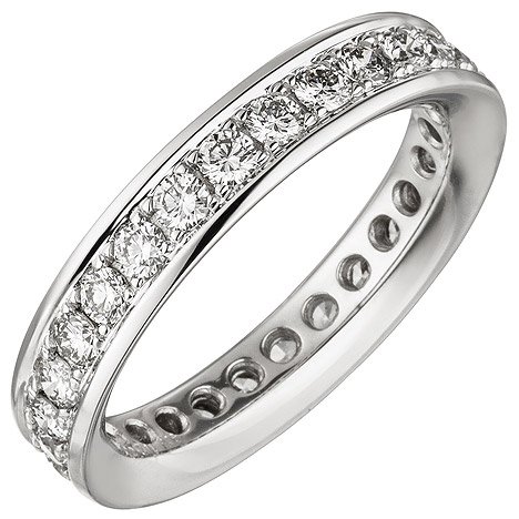 SIGO Damen Memory-Ring 585 Gold Weißgold mit Diamanten Brillanten 1,12 ct.