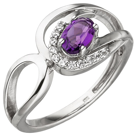 ATA mit günstig Kaufen-SIGO Damen Ring 333 Gold Weißgold 11 Zirkonia 1 Amethyst lila violett Weißgoldring. SIGO Damen Ring 333 Gold Weißgold 11 Zirkonia 1 Amethyst lila violett Weißgoldring <![CDATA[Damenring aus 8 Karat (333) Weißgold mit einem Amethyst un