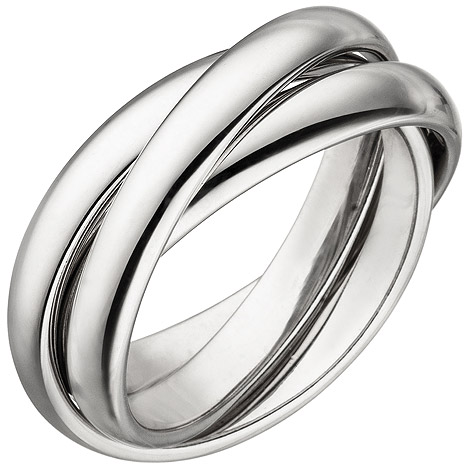 SIGO Damen Ring verschlungen aus 3 Ringen 925 Sterling Silber