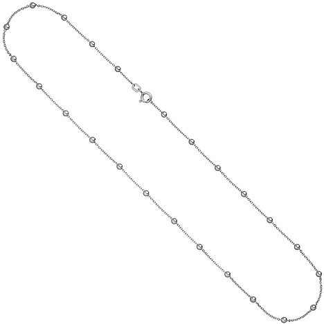 SIGO Collier Halskette mit Kugeln 925 Sterling Silber 45 cm Kette Silberkette