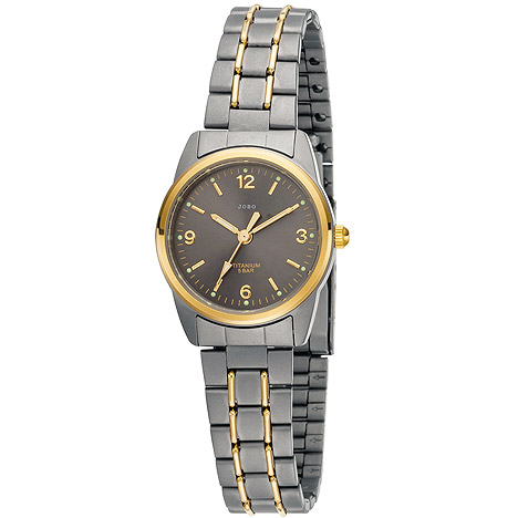 Uhren - JOBO Damen Armbanduhr Quarz Analog Titan bicolor vergoldet  - Onlineshop Goettgen