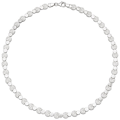SIGO Collier Halskette 925 Sterling Silber gehämmert 45 cm Kette Silberkette