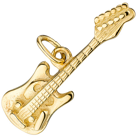SIGO Anhänger Gitarre 925 Sterling Silber gold vergoldet