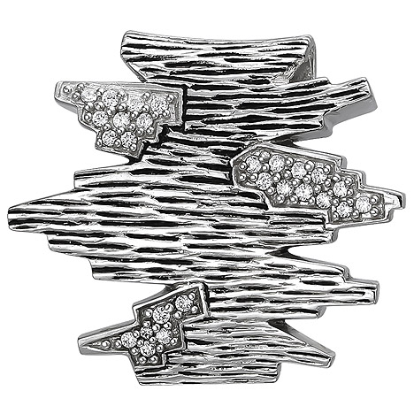 SIGO Anhänger 925 Sterling Silber geschwärzt 26 Zirkonia Silberanhänger