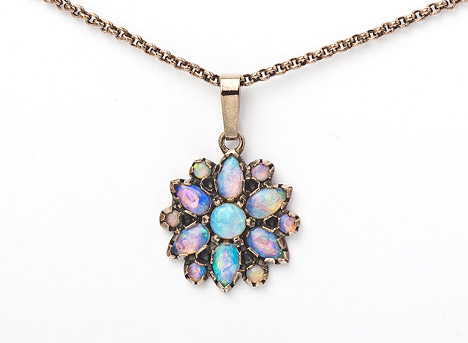 Collier Kette mit Anhänger Opal 925