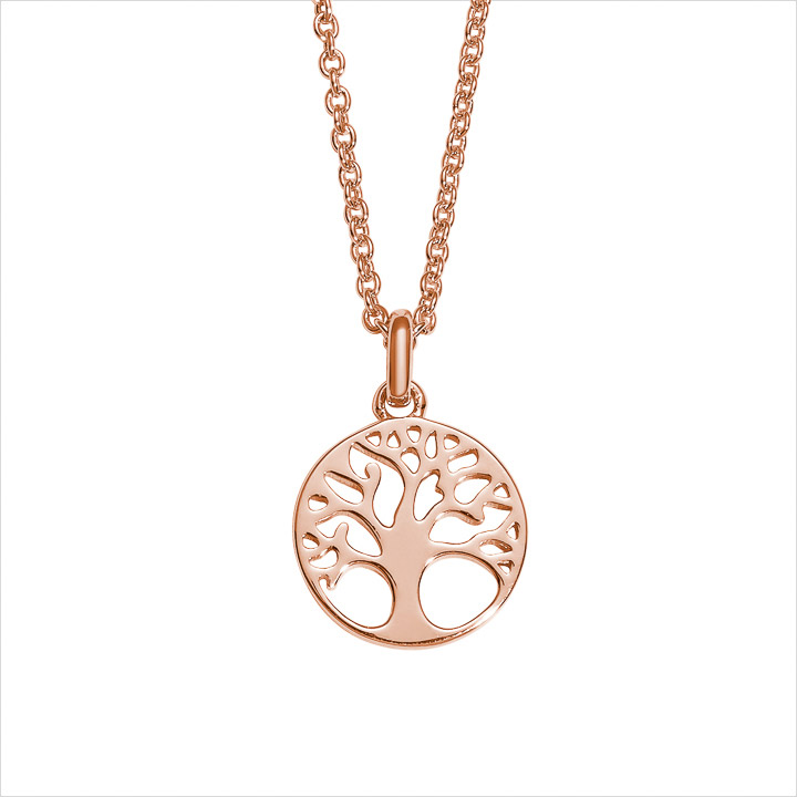Collier 925 Silber Lebensbaum rosé