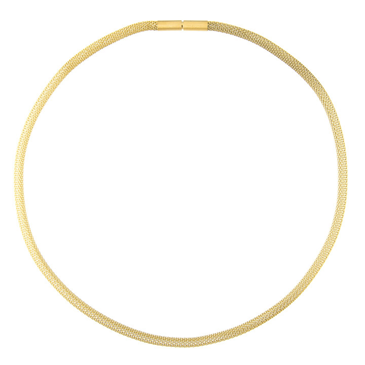 Strickkette, 4 mm, Gelbgold beschichtet, 45 cm