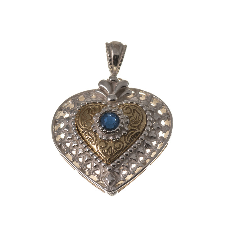 Anhänger 925 Silber Trachtenschmuck Zirkonia blau