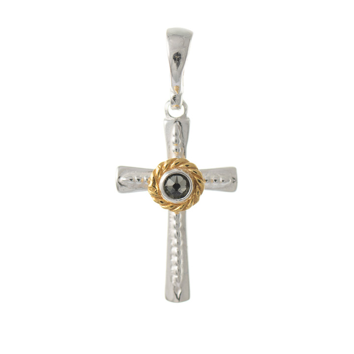 Anhänger 925 Silber Trachtenschmuck Zirkonia anthrazit