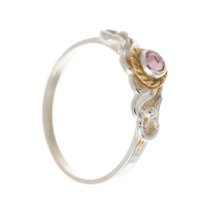 Ring 925 Silber Trachtenschmuck Zirkonia rosa
