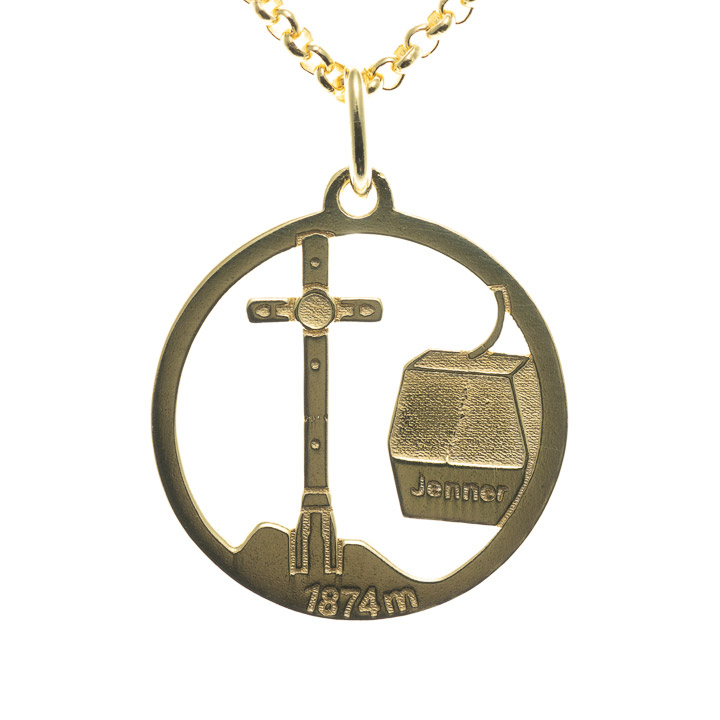Anhänger Jenner 925 Silber vergoldet mit Kette 45 cm