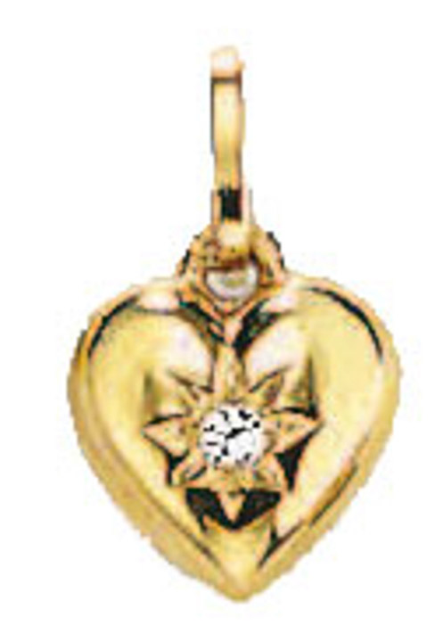 Anhänger Herz 585 Gelbgold Zirkonia weiss