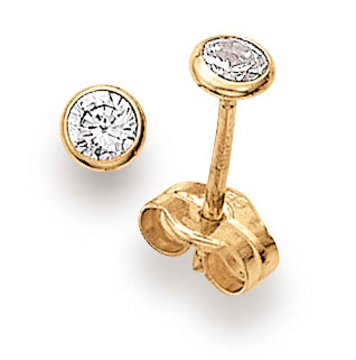 Ohrstecker 585 Gelbgold Zirkonia weiss