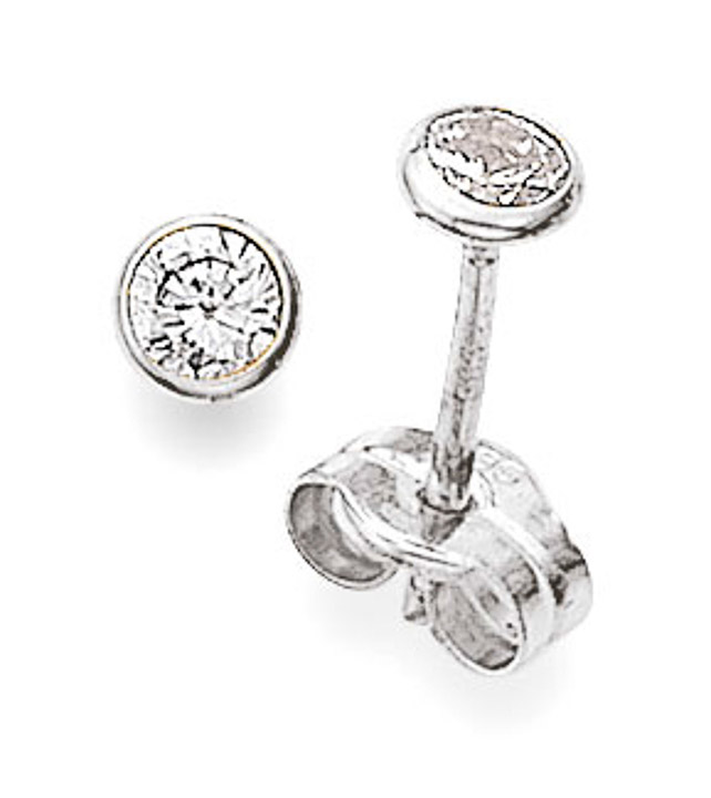 Ohrstecker 585 Weißgold Zirkonia weiss
