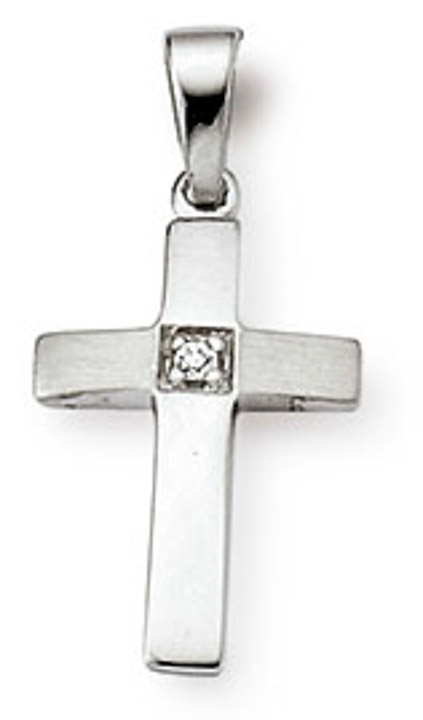 Anhänger Kreuz 925 Silber Zirkonia weiss 17 mm