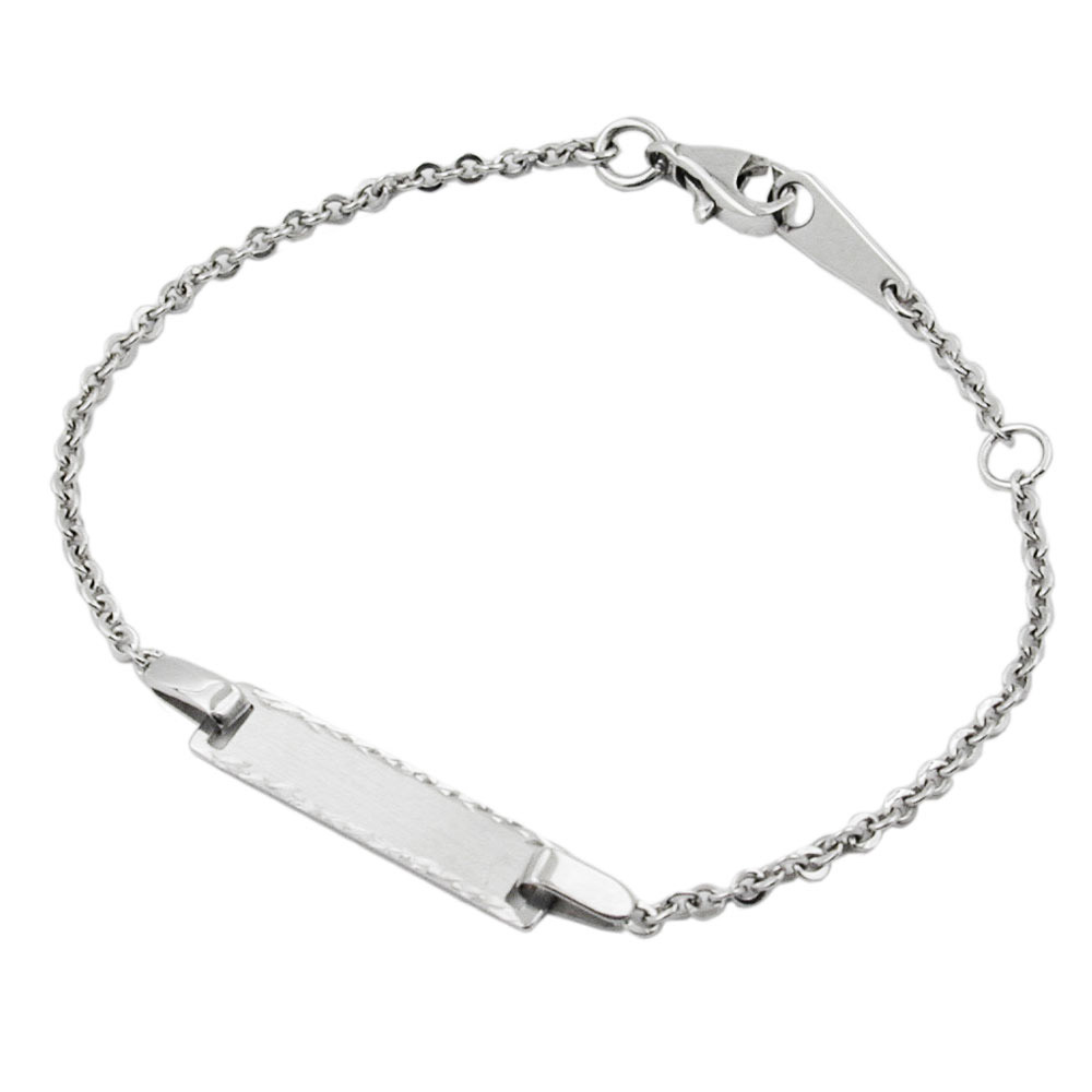 Armband Schildband, Anker rhodiniert, Silber 925
