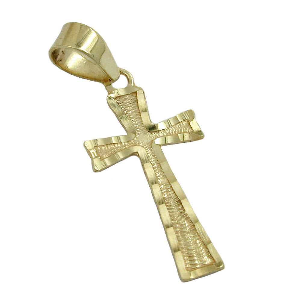Anhänger, Kreuz diamantiert, Gold 375
