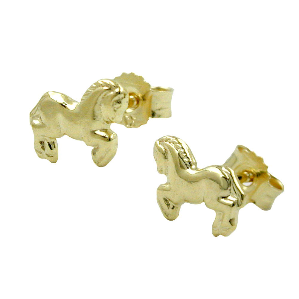 Ohrstecker, Pferde, Gold 375