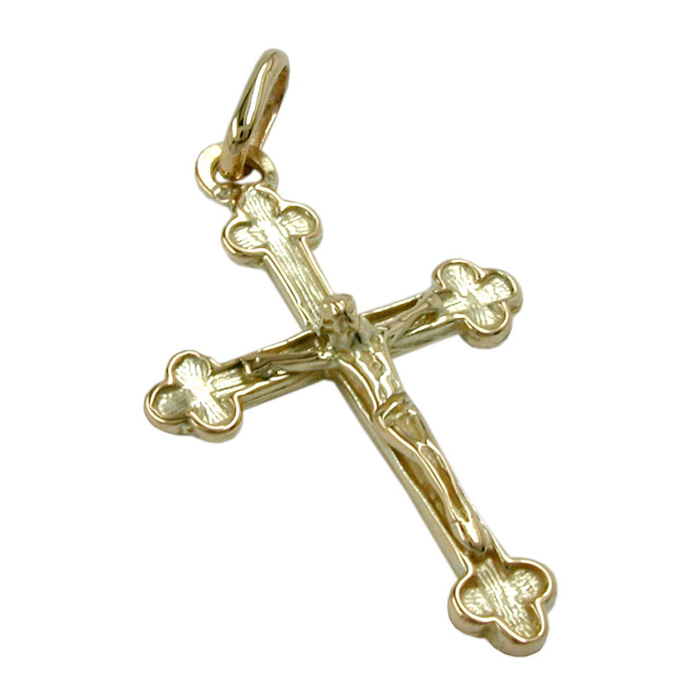 Anhänger, Kreuz mit Jesus, Gold 585