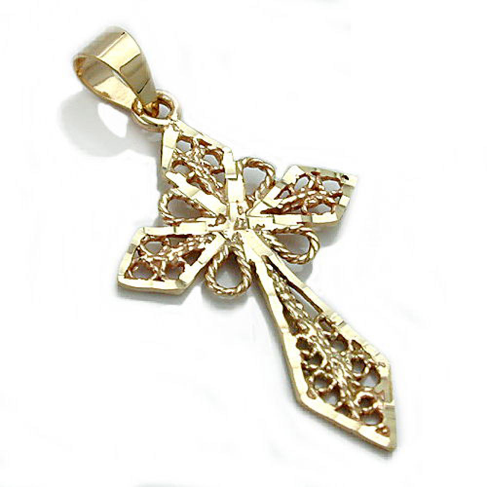 Anhänger, filigranes Kreuz, Gold 375