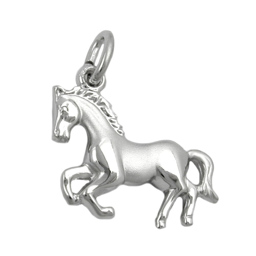 Anhänger Pferd matt-glänzend, Silber 925