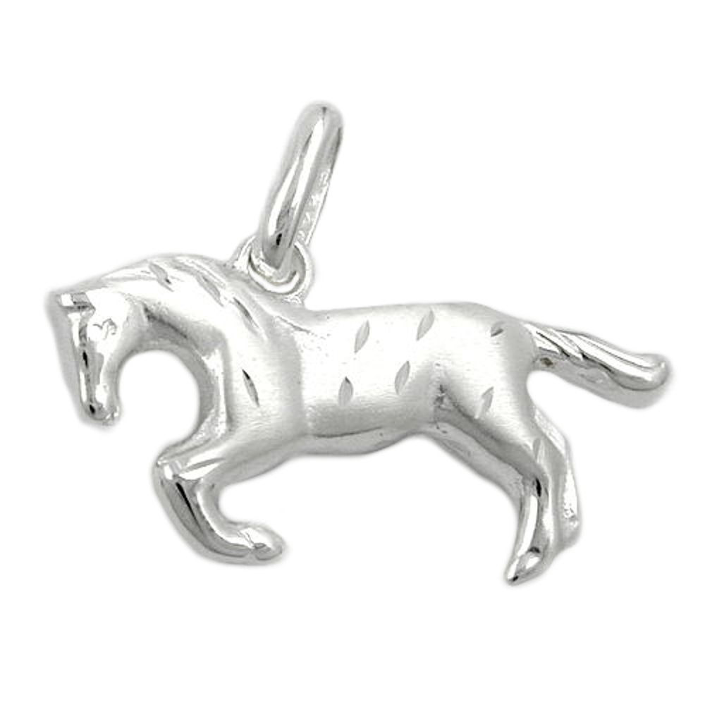 Anhänger, Pferd matt-glänzend, Silber 925