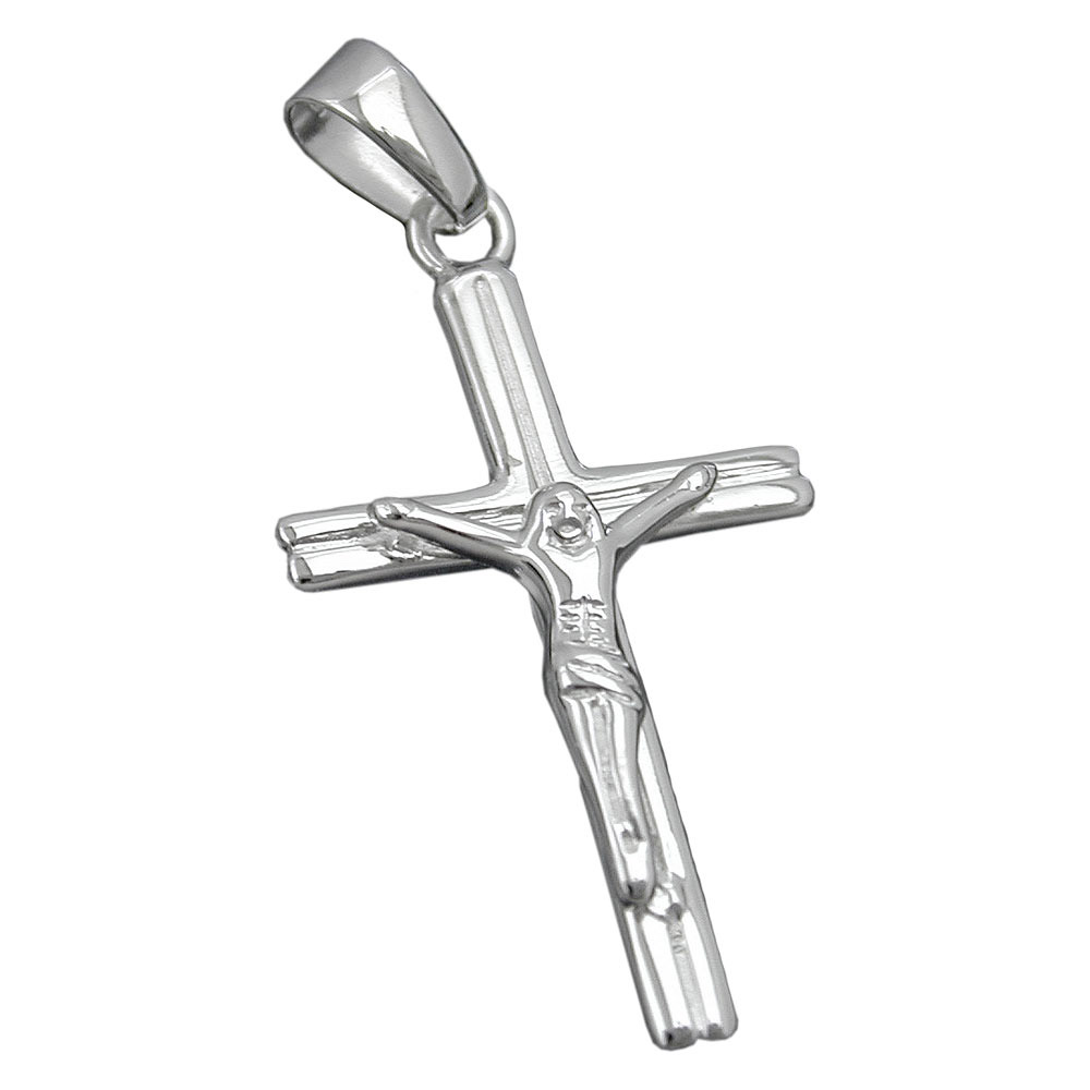 Anhänger, Kreuz mit Jesus, Silber 925