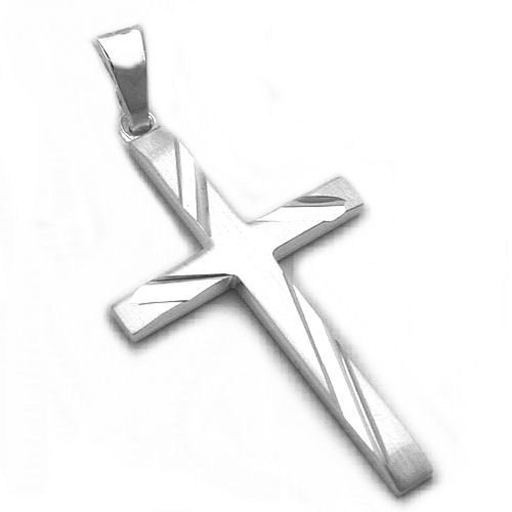 Anhänger, Kreuz diamantiert, Silber 925
