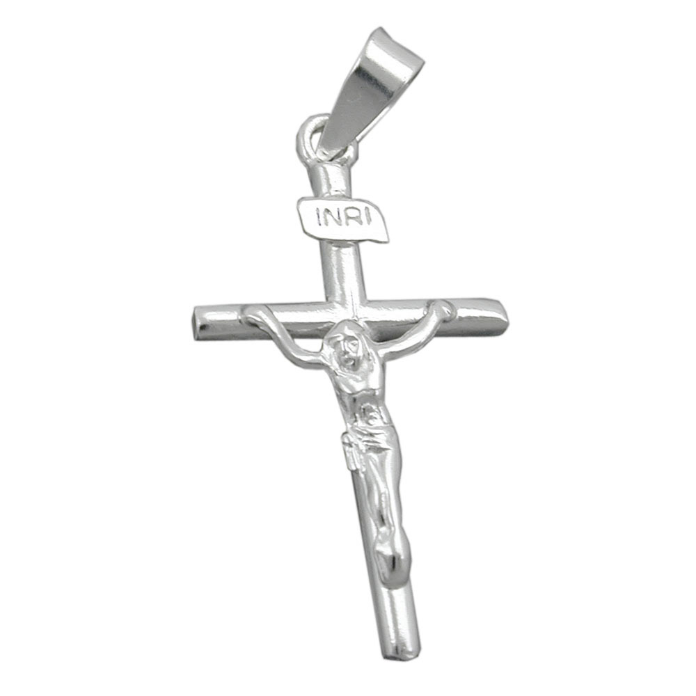 Anhänger, Kreuz mit Jesus, Silber 925