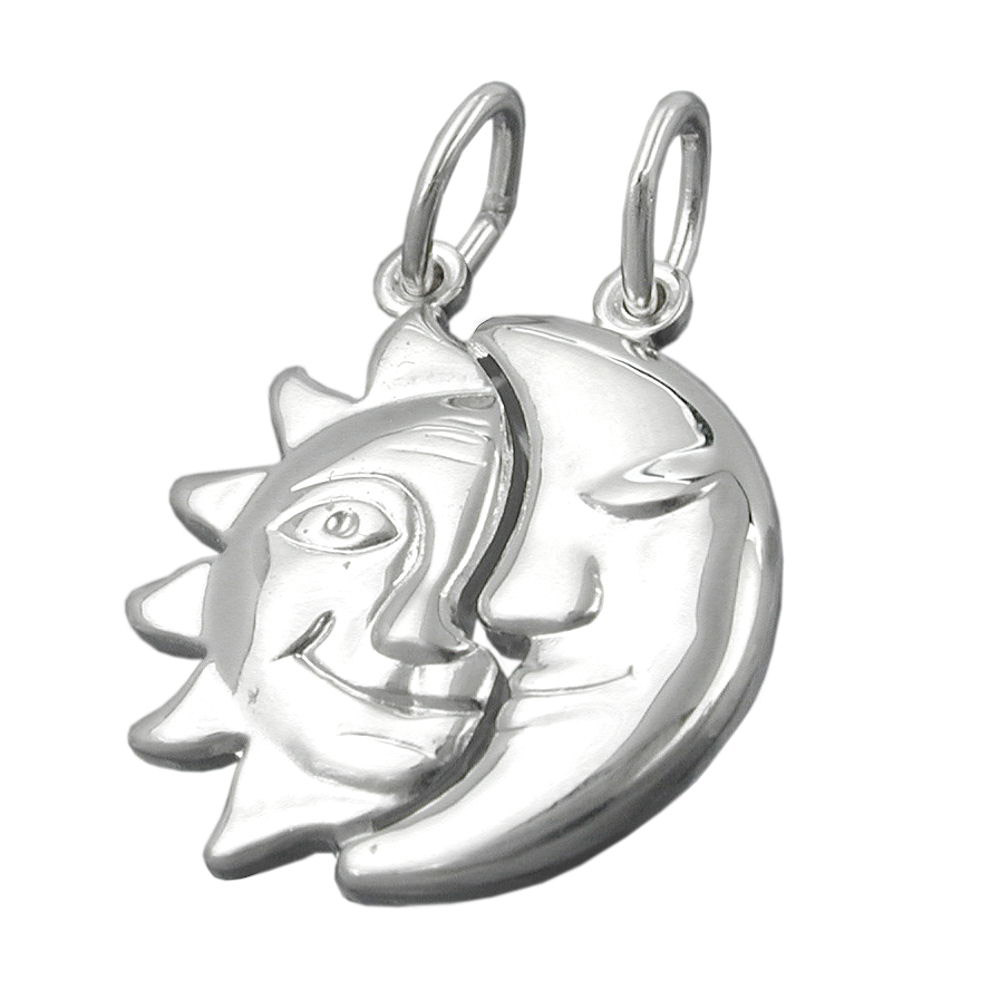 Anhänger Sonne-Mond glänzend Silber 925
