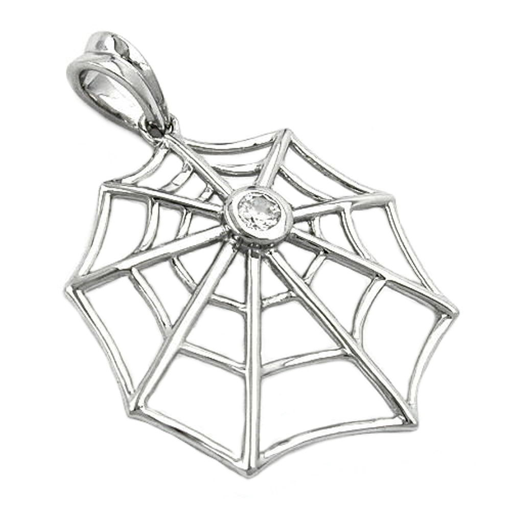 Anhänger Spinnennetz Zirkonia Silber 925