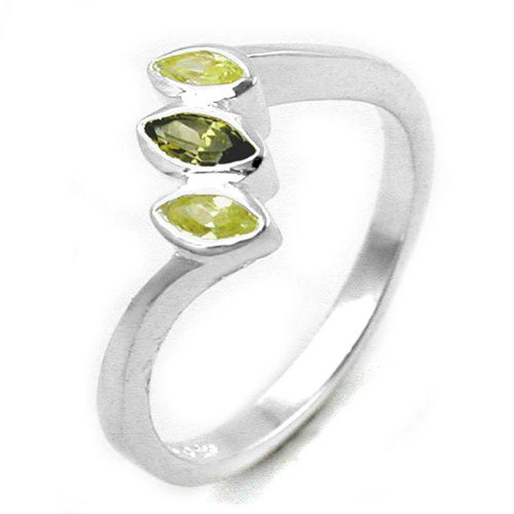 Ring Zirkonia olivine-peridot Silber 925