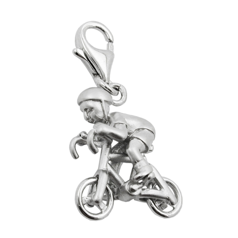 Charm Fahrradfahrer, Silber 925