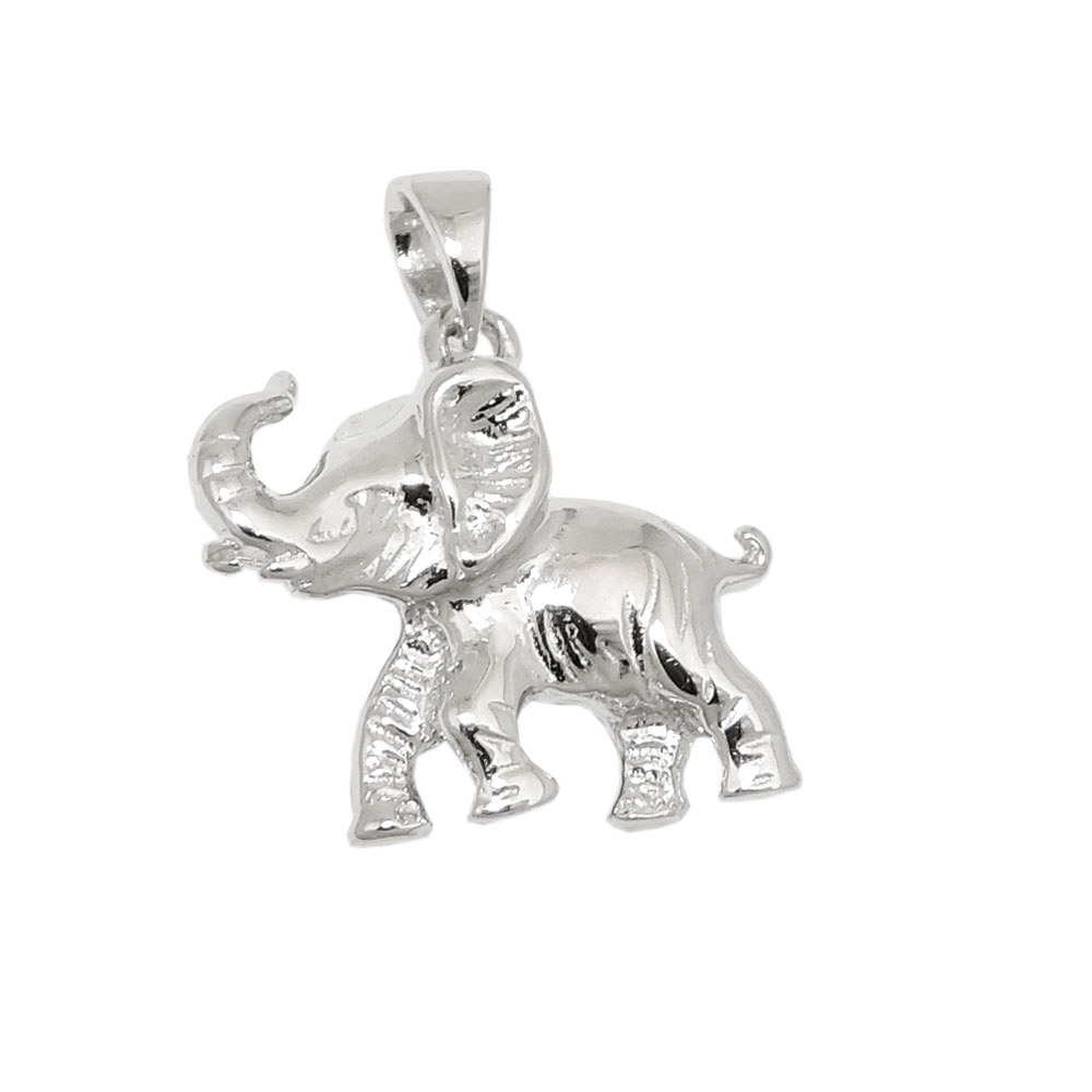 Anhänger, Elefant glänzend, Silber 925