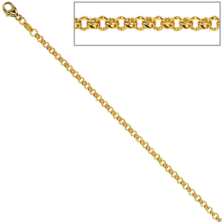 Erbskette 333 Gelbgold 2,5 mm 50 cm Gold Kette Halskette Goldkette Karabiner