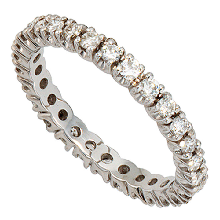 Memory Ring 585 Gold Weissgold Mit Diamanten Brillanten Rundum 1 Ct Memoryring