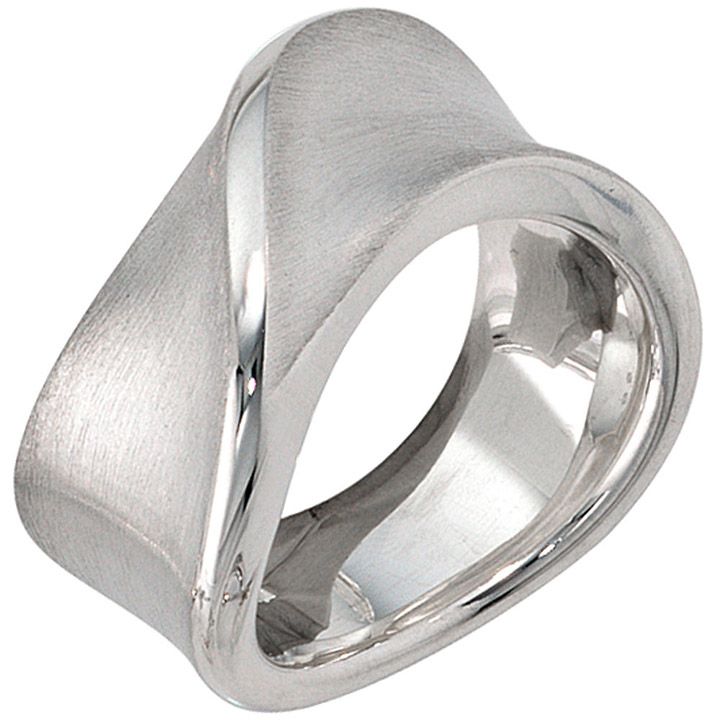 Damen Ring breit 925 Sterling Silber mattiert Silberring