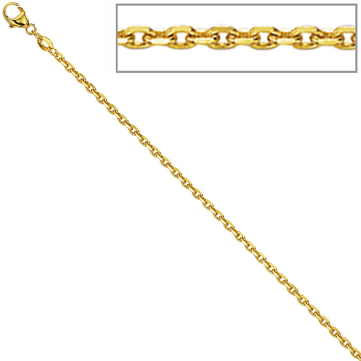 Ankerkette 585 Gelbgold diamantiert 1,6 mm 40 cm Gold Kette Halskette Goldkette