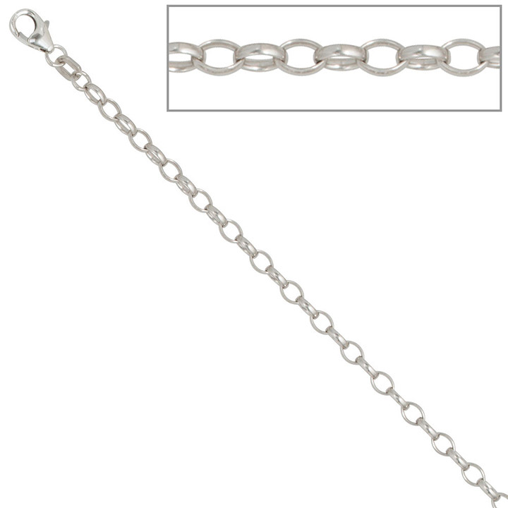 Ankerkette 925 Silber 3,0 mm 70 cm Halskette Kette Silberkette Karabiner