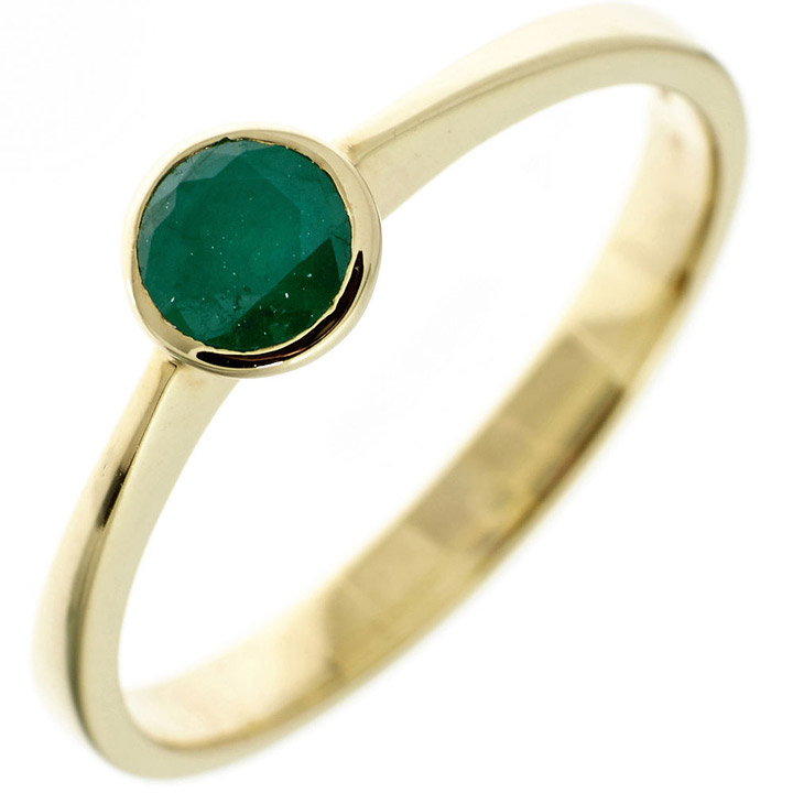 Damen Ring 333 Gold Gelbgold 1 Smaragd grün Goldring